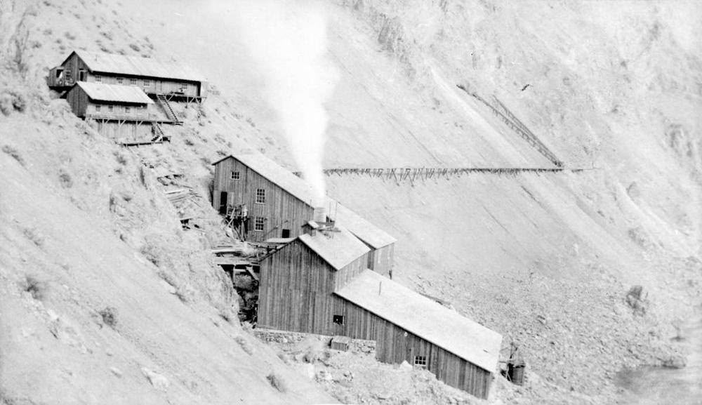 Historic hillside mine workings, British Columbia